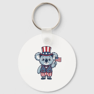 Patriotisches Koala-Vektor-Vintage-Shirt-Design_1 Schlüsselanhänger