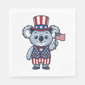 Patriotisches Koala-Vektor-Vintage-Shirt-Design_1 Serviette