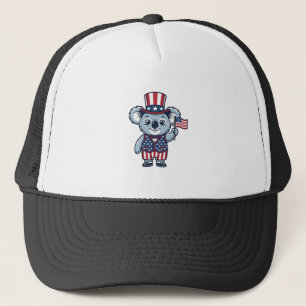 Patriotisches Koala-Vektor-Vintage-Shirt-Design_1 Truckerkappe