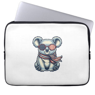 Patriotisches Koala-Vintage-Stickerei-Shirt-Design Laptopschutzhülle
