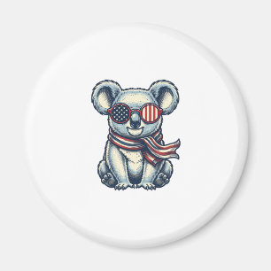 Patriotisches Koala-Vintage-Stickerei-Shirt-Design Magnet