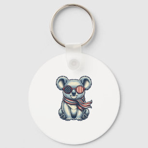 Patriotisches Koala-Vintage-Stickerei-Shirt-Design Schlüsselanhänger