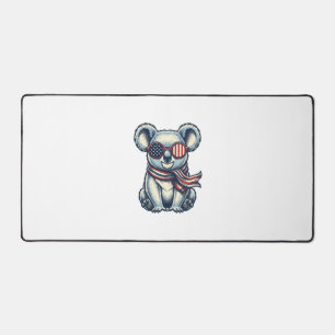 Patriotisches Koala-Vintage-Stickerei-Shirt-Design Schreibtischunterlage