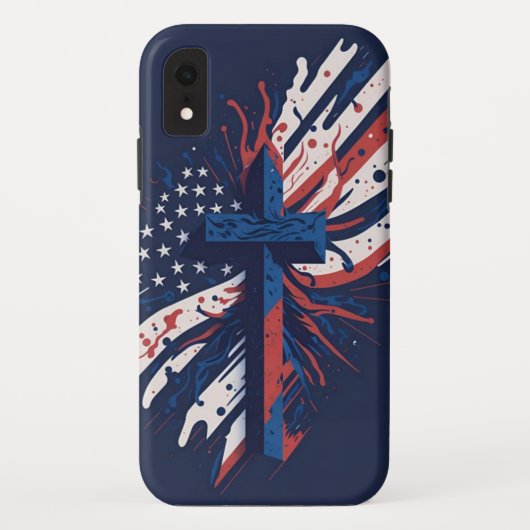 Patriotisches Kreuz Case-Mate iPhone Hülle (Rückseite)
