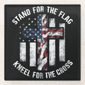 Patriotisches Kreuz Glasuntersetzer (Vorderseite)