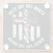 Patriotisches Kreuz Glasuntersetzer (Rückseite)