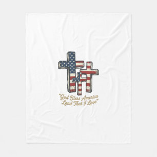 Patriotisches Kreuz Gott segne Amerika-Shirt-Desig Fleecedecke