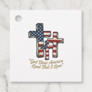 Patriotisches Kreuz Gott segne Amerika-Shirt-Desig Geschenkanhänger