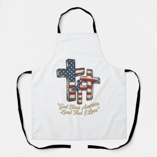 Patriotisches Kreuz Gott segne Amerika-Shirt-Desig Schürze