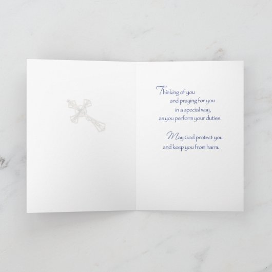 Patriotisches Kreuz und Flagge Dankeskarte (Innenseite)