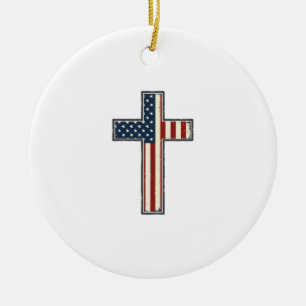 Patriotisches Kreuz-Vektordesign mit Distressed-Ef Keramik Ornament