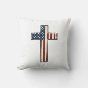 Patriotisches Kreuz-Vektordesign mit Distressed-Ef Kissen