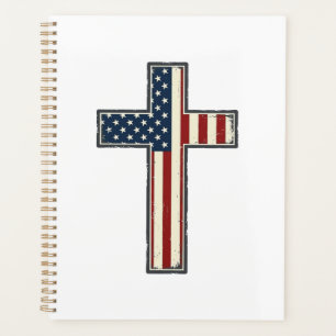 Patriotisches Kreuz-Vektordesign mit Distressed-Ef Planer