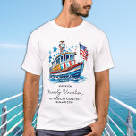 Patriotisches Kreuzschiff Personalisierter Familie T-Shirt<br><div class="desc">Patriotischer Kreuzfahrt Urlaub T - Shirt! Die perfekte Ergänzung zum Sommerurlaubsschrank Ihrer Familie! Dieses Shirt ist aus hochwertigen Materialien und verfügt über ein lebendiges Kreuzfahrtschiff mit amerikanischer Flagge, das sich perfekt für Boots- und Schiffsausflüge eignet. Es fügt nicht nur Ihrer Reise eine Touch Patriotismus hinzu, sondern dient auch als eine...</div>