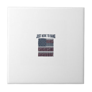 Patriotisches Kugel-Flagge Lustiges Vintage Grafik Fliese