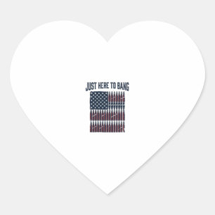 Patriotisches Kugel-Flagge Lustiges Vintage-Grafik Herz-Aufkleber