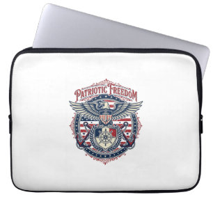 Patriotisches Küsten-Preppy-Vector-Grafik-T-Shirt Laptopschutzhülle