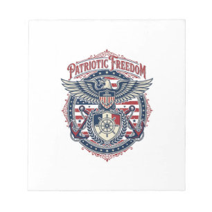 Patriotisches Küsten-Preppy-Vector-Grafik-T-Shirt Notizblock