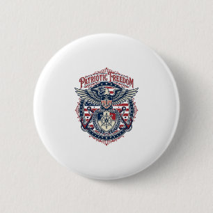 Patriotisches Küsten-Preppy-Vektorgrafik-T-Shirt Button