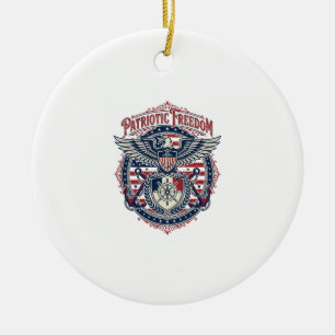 Patriotisches Küsten-Preppy-Vektorgrafik-T-Shirt Keramik Ornament