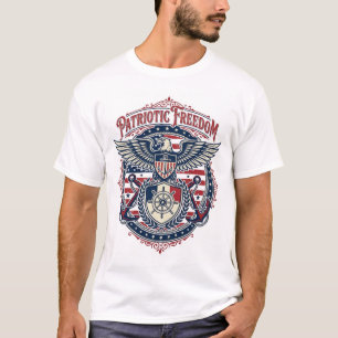 Patriotisches Küsten-Preppy-Vektorgrafik-T-Shirt T-Shirt
