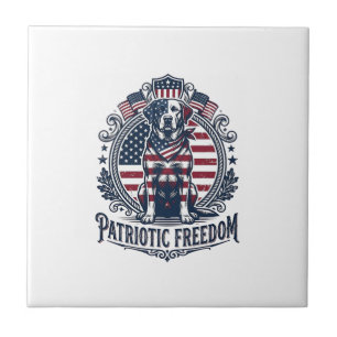 Patriotisches Labrador Retriever Vektorgrafik T-Sh Fliese