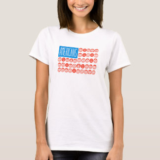 Patriotisches lächelndes amerikanisches Flagge Vie T-Shirt