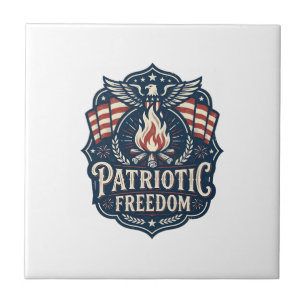 Patriotisches Lagerfeuer Nacht Vektor Grafik T-Shi Fliese