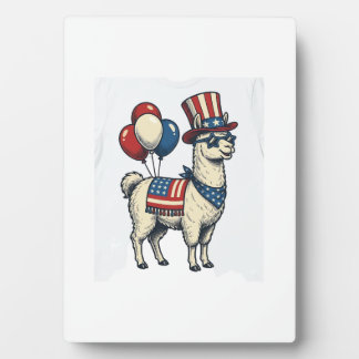 Patriotisches Lama Vintage Gravur Shirt Design_1 Fotoplatte