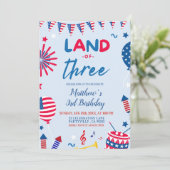 Patriotisches Land der Einladung zum 3. Geburtstag (Stehend Vorderseite)