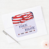 Patriotisches Land der Freien Jagd farbenfroh Quadratischer Aufkleber (Umschlag)