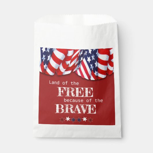 Patriotisches Land des Freien Roten Weißen Blauen Geschenktütchen (Vorderseite)