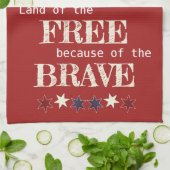 Patriotisches Land des Freien Roten Weißen Blauen Geschirrtuch (Gefaltet)