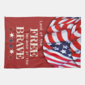 Patriotisches Land des Freien Roten Weißen Blauen Geschirrtuch (Horizontal)