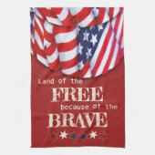 Patriotisches Land des Freien Roten Weißen Blauen Geschirrtuch (Vertikal)