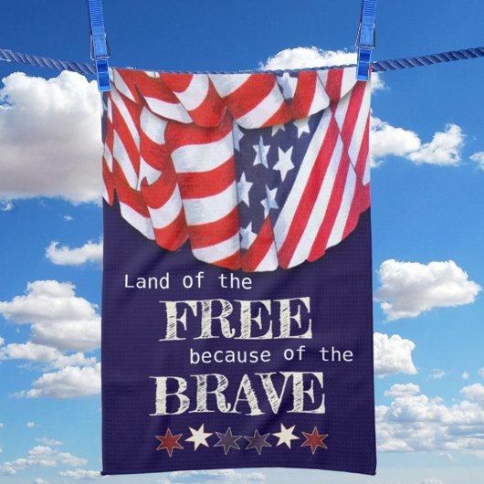 Patriotisches Land des Freien Roten Weißen Blauen Geschirrtuch