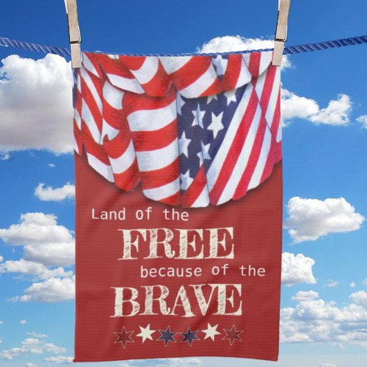 Patriotisches Land des Freien Roten Weißen Blauen Geschirrtuch