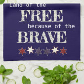 Patriotisches Land des Freien Roten Weißen Blauen Geschirrtuch (Gefaltet)