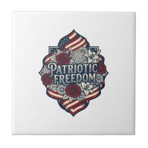 Patriotisches Landhausgarten-Vektorgrafik-T-Shirt_ Fliese