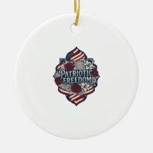 Patriotisches Landhausgarten-Vektorgrafik-T-Shirt_ Keramik Ornament