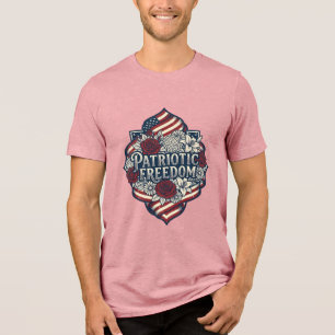 Patriotisches Landhausgarten-Vektorgrafik-T-Shirt_ Tri-Blend Shirt