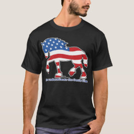 Patriotisches leichtes riesiges Entwurfs-Pferd T-Shirt