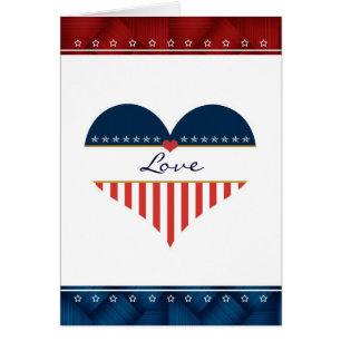 Patriotisches Liebe USA-Flaggen-Herz-leere Karte