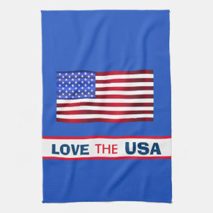 Patriotisches Liebes-USA-Flagge-Küchentuch Geschirrtuch