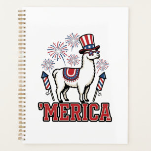 Patriotisches Llama Merica Vintage Vektordesign_1 Planer
