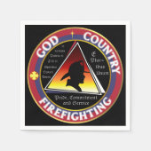 Patriotisches Logo des "Country Firefight Circle" Serviette (Vorderseite)