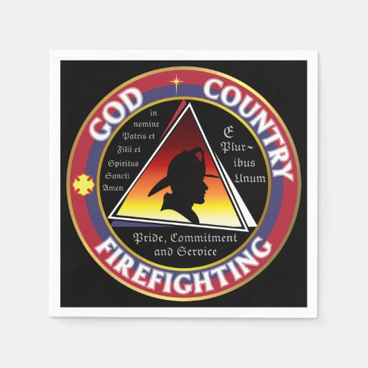 Patriotisches Logo des "Country Firefight Circle" Serviette (Vorderseite)