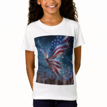Patriotisches Mädchen-T-Shirt zum 4. Juli – Cute U