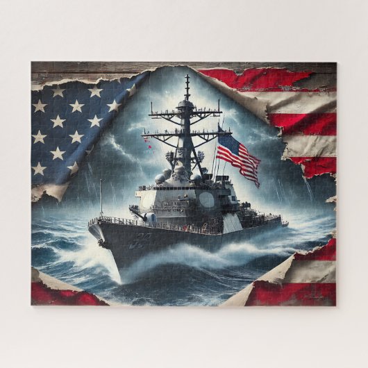 Patriotisches Marineschiff Puzzle (Horizontal)