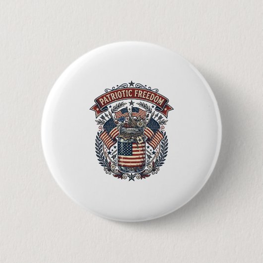 Patriotisches Mason-Glas Landleben Button (Vorderseite)